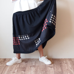 HAREGI SKIRT -ヴィンテージの銘仙の着物地を使ったフレアスカート [ロング] 6枚目の画像