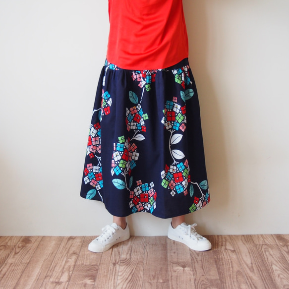 OKINAWA SKIRT LONG  -upcycled from unused summer KIMONO 第7張的照片