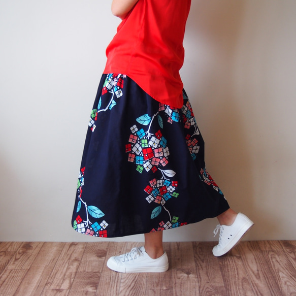 OKINAWA SKIRT LONG  -upcycled from unused summer KIMONO 第8張的照片