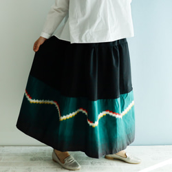 Kimono HAREGI Skirt Long -Using Vintage Kimono Fabrics 第1張的照片