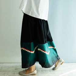 Kimono HAREGI Skirt Long -Using Vintage Kimono Fabrics 第3張的照片