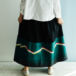 Kimono HAREGI Skirt Long -Using Vintage Kimono Fabrics 第6張的照片