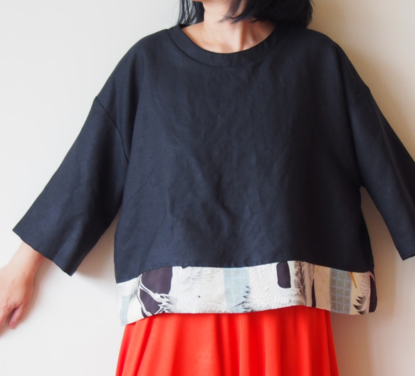 KIMONO TOP -Over sized top with up cycled vintage Kimono 第5張的照片