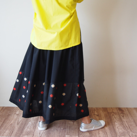 已售 HAREGI SKIRT - Flare skirt using vintage meisen kimono fabric 第6張的照片