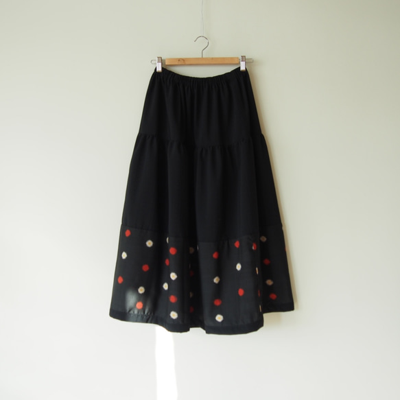 已售 HAREGI SKIRT - Flare skirt using vintage meisen kimono fabric 第7張的照片