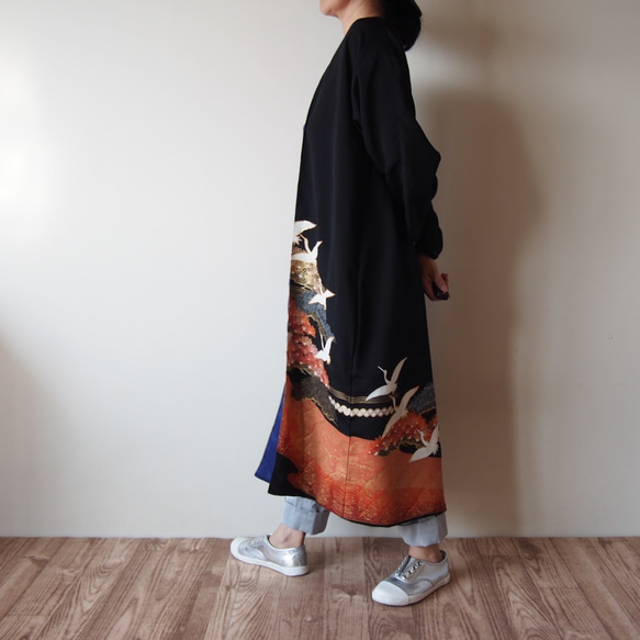 KIMONO Long Coat -留袖を使ったロングガウンジャケット　 6枚目の画像