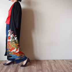 KIMONO Long Jacket -upcycled from Vintage Kimono 第4張的照片