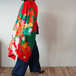 KIMONO Long Jacket -upcycled from Vintage Kimono 第6張的照片