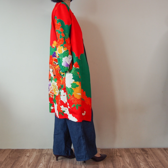 Sold KIMONO HAREGI COAT - おめでたい打掛を使ったコート 7枚目の画像