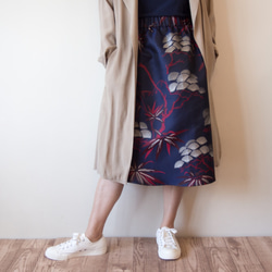 KABUKI Skirt -with KIMONO inspired woven fabric 第6張的照片