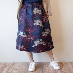 SOLD『再販』KABUKI Skirt -キモノチックな柄の台形スカート 7枚目の画像