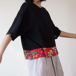 KIMONO TOP -Over sized top with CHINESE textile 第2張的照片