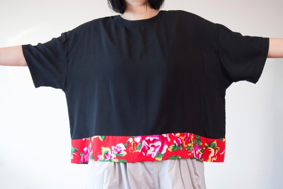 KIMONO TOP -Over sized top with CHINESE textile 第4張的照片