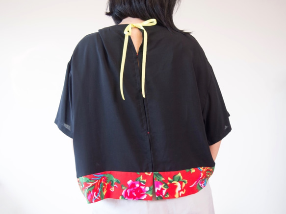 KIMONO TOP -Over sized top with CHINESE textile 第5張的照片