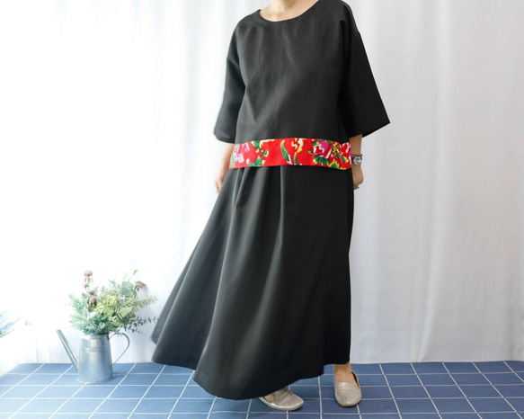 KIMONO TOP -Over sized top with CHINESE textile 第7張的照片