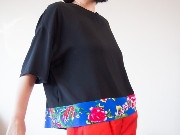 KIMONO TOP -Over sized top with CHINESE textile 第2張的照片