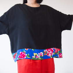 KIMONO TOP -Over sized top with CHINESE textile 第3張的照片