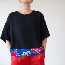 KIMONO TOP -Over sized top with CHINESE textile 第9張的照片