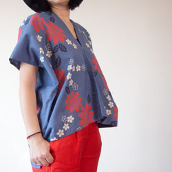 OKINAWA TOP  -upcycled from unused summer KIMONO 第4張的照片