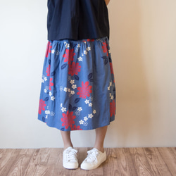 OKINAWA SKIRT MIDI  -upcycled from unused summer KIMONO 第2張的照片