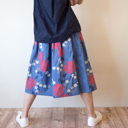 OKINAWA SKIRT MIDI  -upcycled from unused summer KIMONO 第3張的照片