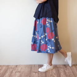 OKINAWA SKIRT MIDI  -upcycled from unused summer KIMONO 第4張的照片