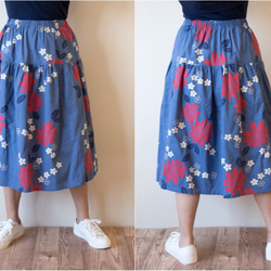 OKINAWA SKIRT MIDI  -upcycled from unused summer KIMONO 第5張的照片