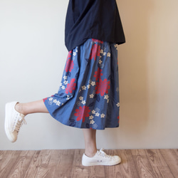 OKINAWA SKIRT MIDI  -upcycled from unused summer KIMONO 第7張的照片