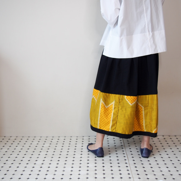 Kimono HAREGI Skirt Long -Using Vintage Kimono Fabrics 第9張的照片