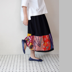 Kimono HAREGI Skirt Long -Using Vintage Kimono Fabrics 第1張的照片