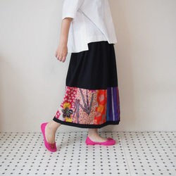 Kimono HAREGI Skirt Long -Using Vintage Kimono Fabrics 第7張的照片