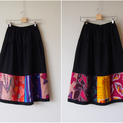 Kimono HAREGI Skirt Long -Using Vintage Kimono Fabrics 第10張的照片