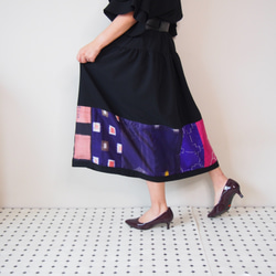 Kimono HAREGI Skirt Long -Using Vintage Kimono Fabrics 第3張的照片