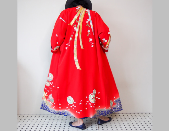 KIMONO Long Jacket -upcycled from Vintage Kimono 第1張的照片