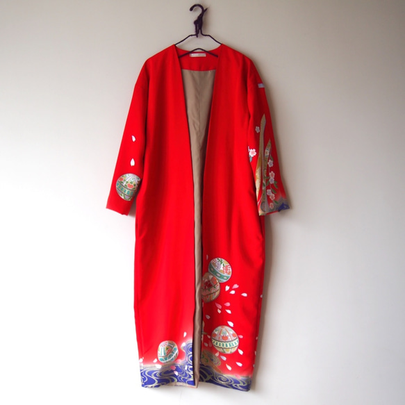 KIMONO Long Jacket -upcycled from Vintage Kimono 第9張的照片