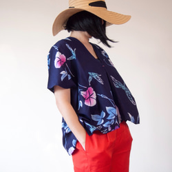 OKINAWA TOP  -upcycled from unused summer KIMONO 第1張的照片