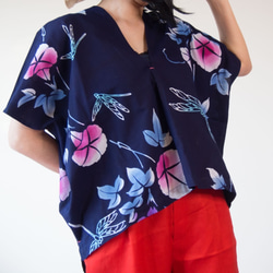 OKINAWA TOP  -upcycled from unused summer KIMONO 第4張的照片