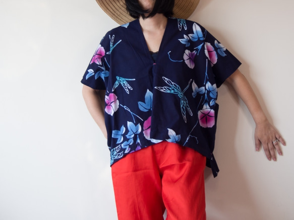 OKINAWA TOP  -upcycled from unused summer KIMONO 第8張的照片