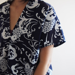 OKINAWA TOP  -upcycled from unused summer KIMONO 第4張的照片