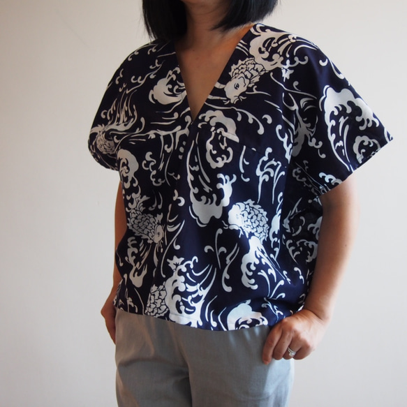 OKINAWA TOP  -upcycled from unused summer KIMONO 第6張的照片