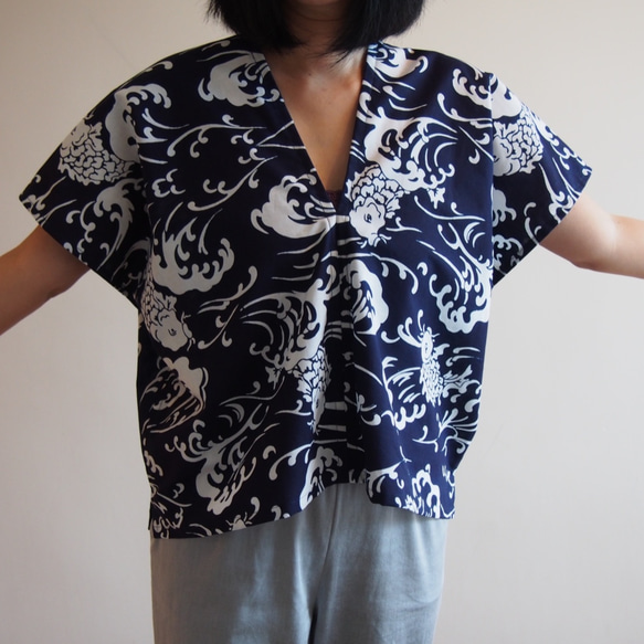 OKINAWA TOP  -upcycled from unused summer KIMONO 第7張的照片