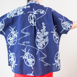 YUKATA Aloha Shirt  -upcycled from unused summer KIMONO 第4張的照片