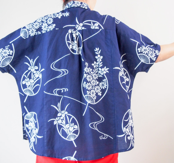 YUKATA Aloha Shirt  -upcycled from unused summer KIMONO 第4張的照片