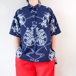 YUKATA Aloha Shirt  -upcycled from unused summer KIMONO 第5張的照片