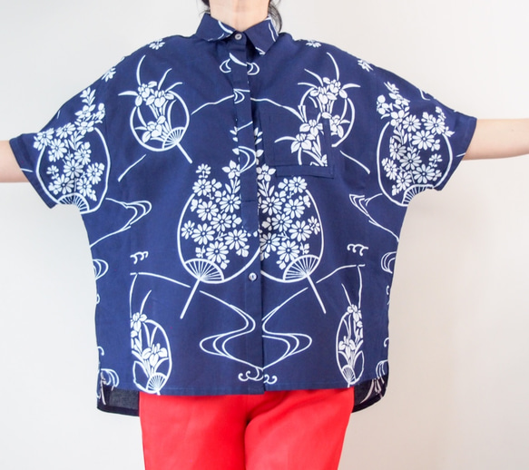 YUKATA Aloha Shirt  -upcycled from unused summer KIMONO 第7張的照片