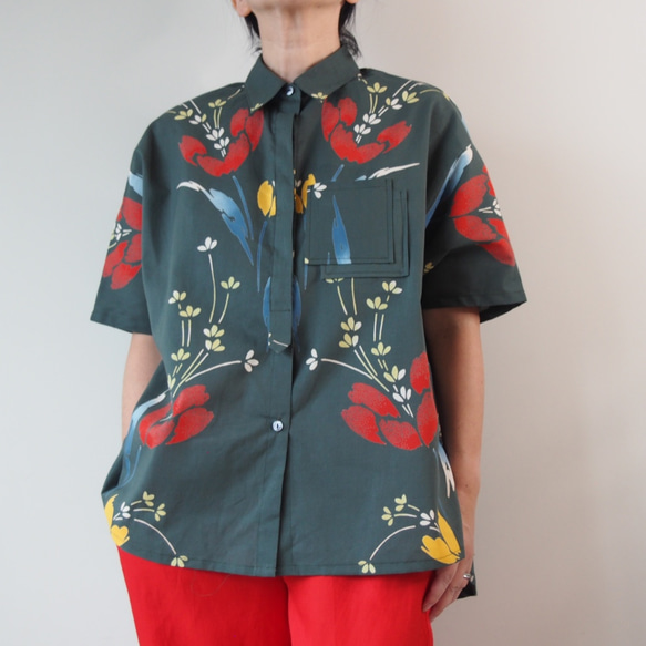 YUKATA Aloha Shirt  -upcycled from unused summer KIMONO 第2張的照片