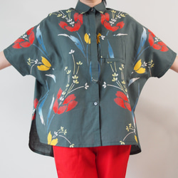 YUKATA Aloha Shirt  -upcycled from unused summer KIMONO 第3張的照片