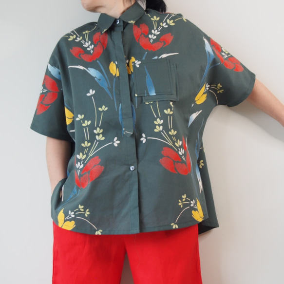 YUKATA Aloha Shirt  -upcycled from unused summer KIMONO 第5張的照片