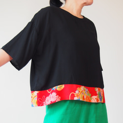 KIMONO TOP -Over sized top with up cycled vintage Kimono 第1張的照片