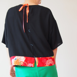 KIMONO TOP -Over sized top with up cycled vintage Kimono 第3張的照片